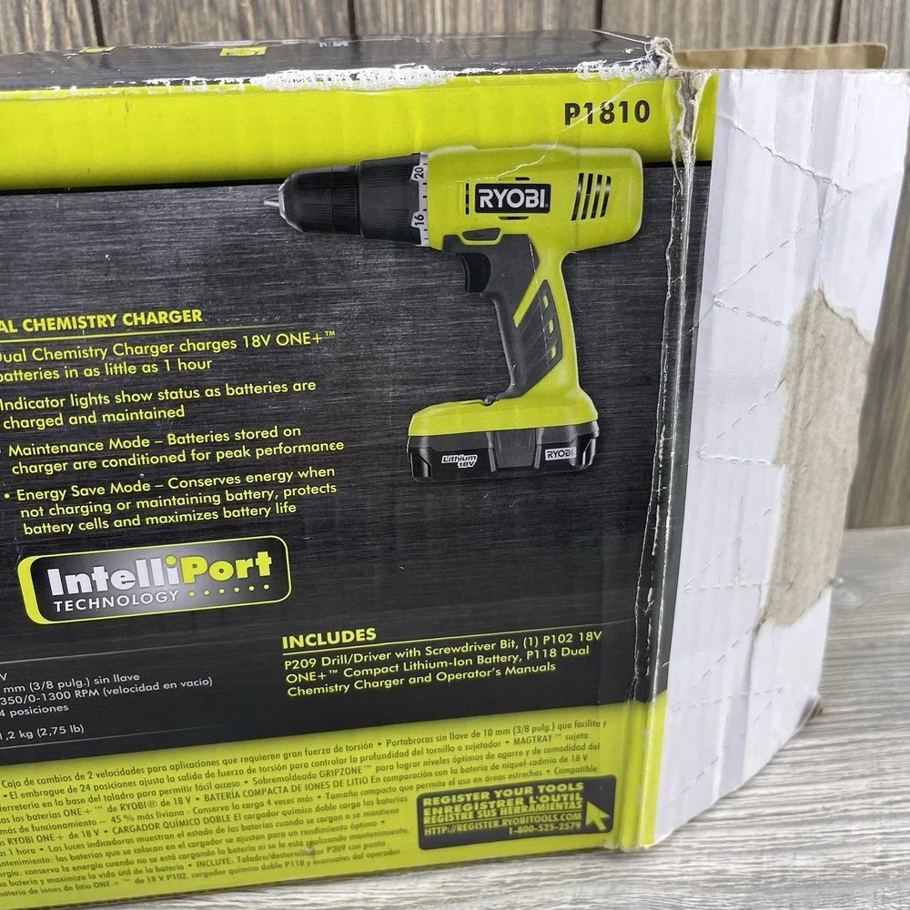 Ryobi ONE+ 18V Lithium-Ion Starter Drill Kit. New Open Box
